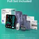 Blood Pressure Monitor, Automatic Upper Arm Blood Pressure Monitors for Home Use, 2 Blood Pressure Machine Cuff(9-17in & 13-21in) with Large LED Backlit Display, 3x199 Reading Memory Users Black