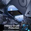 [Upgraded Full Camera Protection] for iPhone Air Case with Camera Cover Stand [Fit for MagSafe][10FT Mil-Grade Protection] Translucent Magnetic Phone Cover for iPhone 17 Air Case, Blue