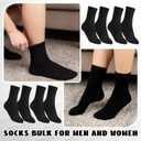 Winter Socks Bulk for Homeless Donations Moisture Wicking Crew Socks for Unisex Adult Men (Black)