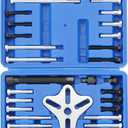 Harmonic Balancer Puller Set | 46PCS Power Steering Pulley Puller Installer Tool Set, Steering Wheel Pulling Set, Flywheel Remover, Crankshaft Pulley Removal (Blue)
