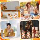 6 Pcs Thanksgiving Fall Glass Cups Gifts 16 oz Color Changing Pumpkin Glass Tumblers with Lids Straws Brushes Funny Fall Pumpkin Iced Coffee Cups for Autumn Halloween Party Gifts Supplies
