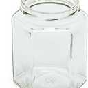 12ea - 12-7/8 Oz Hexagon Glass Jar with Lid