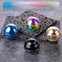 Fidget Spinner Desktop Toys - Kinetic Spinning Ball for Anxiety & ADHD Relief, Optical Illusion Fidget Toys for Adults, Kids, Parents & Friends, Metal Fidgets for Office & Home (1.54in Black)