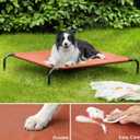 Love's cabin Elevated Cooling Dog Bed for Large Dogs, Portable Indoor & Outdoor Raised Pet Dog Cat Cot, Durable Summer Frame with Breathable Mesh, Terracotta, 48 inches