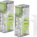 2PCS Floss Pick Dispenser, Portable Travel Floss Pocket Dispenser, Containing 10 Dental Flossers, Automatic Pop-Up Design, Suitable for Home and Travel Teeth Cleaning, Oral Care (Green)