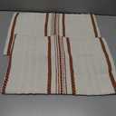 Decorative 2 Packs Burnt Orange Boho Lumbar Pillow Covers 12x20 Inch Chenille Striped Throw Pillow Covers for Couch, Farmhouse Long Boho Throw Pillows for Bed Bedroom Living Room Chair Gifts