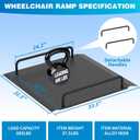 Door Threshold Ramp with Detachable Handles Fits for 2.0" to 9.0" Rise, Wheelchair Doorway Ramp for Scooters/Elderly/Walkers/Stairs(800 LBs Loading, 33.5" L*31.5" W, Alloy Iron, 37.5 LBs)