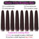 Marley Twist Braiding Hair 18 Inch 8 Packs, Soft Marley Hair for Braiding, Cuban Twist Hair, Afro Kinky Twist Braiding Hair Extensions, Tangle Free Crochet Hair for Black Women (33)