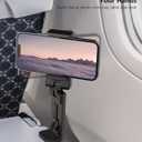 MiiKARE Travel Essentials Airplane Phone Holder, Universal Handsfree Phone Mount for Flying with 360 Degree Rotation, Travel Must Haves Phone Stand for Desk, Tray Table, Black&Pink