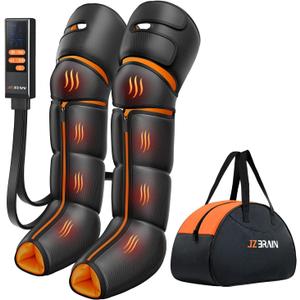 JZBRAIN Leg Massager with Heat and Compression for Circulation, Foot and Calf Thigh Massager for Pain Relief, Compression Boots with Heated Knee, 9 Intensity, 6 Modes, 3 Heat