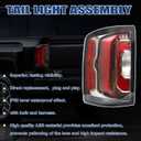 Tail Lights Assembly Compatible With 2016 2017 2018 GMC Sierra 1500 Denali Left Driver Side LED Lens Rear brake Tail Lights # 84365930 84233587 GM2800295