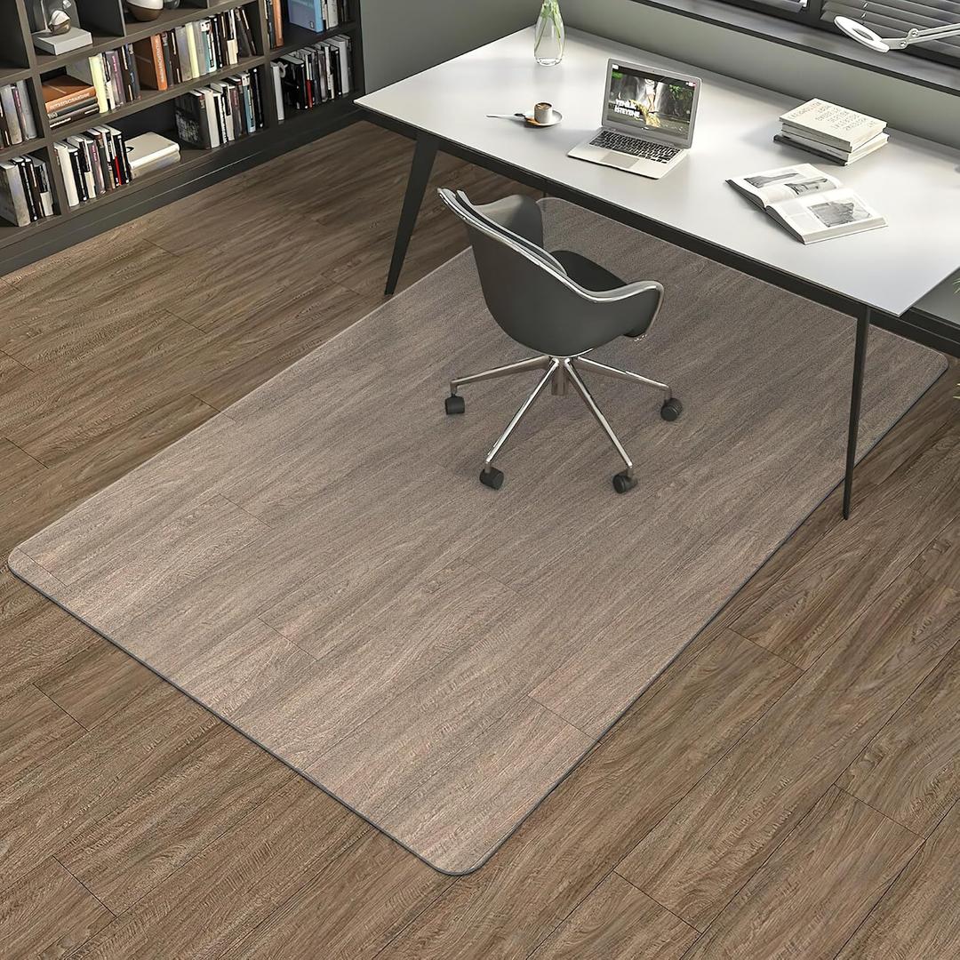 Large Office Chair Mat for Hardwood Floors - 48"60" Anti-Slip Desk Chair Mat - Heavy Duty Floor Protector for Home or Office - Easy Clean and Flat Without Curling, 48"60" Rectangle