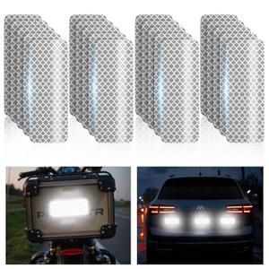 20 Pcs Super Reflection Reflective Stickers Made of 3M DG3, Safety Reflective Tape for Car Bike Mailbox Helmet, White Reflective Tape Outdoor Waterproof 3.15" X 1.18"