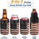 Stepstall 4-in-1 Can Cooler & Bottle Holder with Opener, Double Walled Stainless Steel Insulated, 12oz Beer Gifts for Men