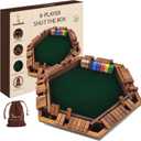 Shut The Box Game Wooden Board Game for 1-6 Players with 16 Dice, Dice Game for Adults & Kids at Home, Classroom or Parties