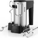 Electric Hand Mixer, Kitchen Handheld Mixer, Turbo Boost/Self-Control Speed + 5 Speed + Eject Button + Stainless Steel Hand Beaters*2 & Dough Hooks*2, Kitchen Mixer for Cream/Cookies/Dough