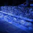 Dazzle Bright Christmas Net Lights, 360 LED 12FT x 5 FT Green Wire Waterproof Connectable String Lights with 8 Modes, Christmas Outdoor Light for Bushes Garden Party Wedding Holiday Decoration (Blue)