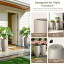 Kante Set of 2 Weathered Concrete Round Planters 24" Tall Home & Outdoor
