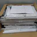 Somdot Tall Dresser for Bedroom with 5 Drawers, Storage Organizer Chest of Drawers with Removable Fabric Bins for Closet Bedside Living Room Laundry Entryway Hallway, White Leather