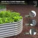 A ANLEOLIFE 8x4x2ft Galvanized Raised Garden Bed Kit, Oval Metal Deep Root Planters for Outdoor Plants Vegetables Flowers Herb, Large Bottomless, 478 Gallon Capacity- Quartz Grey