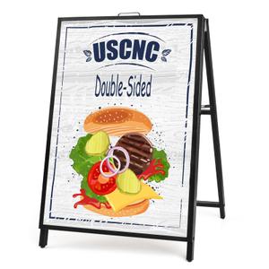 USCNC 4 PACK 24 x 36 Inch A Frame Sign Double-Sided Folding Sandwich Board Heavy Duty Slide-in Sidewalk Signboard for Outdoor Street Advertising Poster(Frame only，No white board)