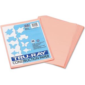 Pacon 103010 Tru-Ray Construction Paper, 76 lbs, 9 x 12, Salmon, 50 Sheets/Pack