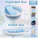 Lounsweer Large Collapsible Washboard for Hand Washing Clothes, Blue