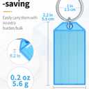 Uniclife 200 Pieces Key Tags 2 Inch Plastic Key Chain Tags with Ruled Blank Paper Labels Transparent Covers and Split Rings Sturdy Item Identifiers, 8 Colors