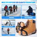 Sfee Ice Cleats for Boots Shoes, Snow Grips Cleats for Ice and Snow Anti-Slip Rubber Traction Cleats for Walking on Snow and Ice 10 Steel Studs Crampons for Hiking, Walking, Climbing, Jogging, Size: Small(Women(5-7)/Men(3-5) for Child