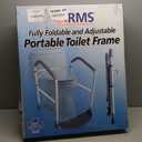 RMS Toilet Safety Frame & Rail - Folding & Portable Bathroom Toilet Safety Rails - Handrail Toilet Bars with Adjustable Height (White)