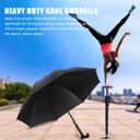 2-in-1 Walking Sticks Umbrella - Windbreak Ribs Walking Cane Umbrella Lightweight, Windproof, Heavy-Duty Frame- Ideal Father's Gift for Climbing, Hiking, Hanging Out on Raining