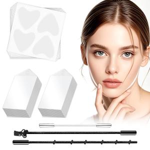 Fifuroes Face Tape Lifting Invisible, Neck Lift Tape for Lifting Sagging Skin Istantly, Face Lift Tape Invisible With String, V-Shaped Instantly for Skin Firming (100+24 PCS)