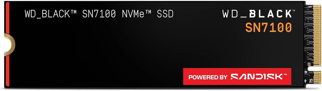 WD_Black SN7100 1TB NVMe SSD - Gen4 PCIe, M.2 2280, Up to 7,250 MB/s Read Speed, Up to 6,900 MB/s Write Speed, Next Gen TLC 3D NAND, for Laptops, Handheld Gaming Devices - WDS100T4X0E