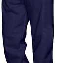 Mens Casual Pants Elastic Waist Drawstring Sweatpants with Pockets (X-Large, Navy Blue 