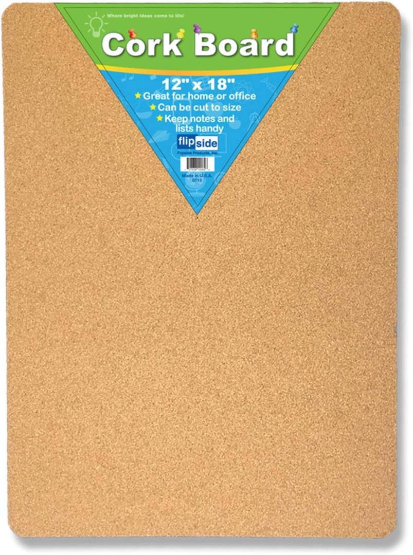 2 x Flipside Cork Bulletin Board, 12" x 18"
