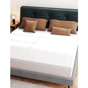 Ferlizer 3" [Queen] Firm Memory Foam Mattress Topper with Ultra Soft Cover & Corner Straps, CertiPUR-US Certified (3 In-blue)