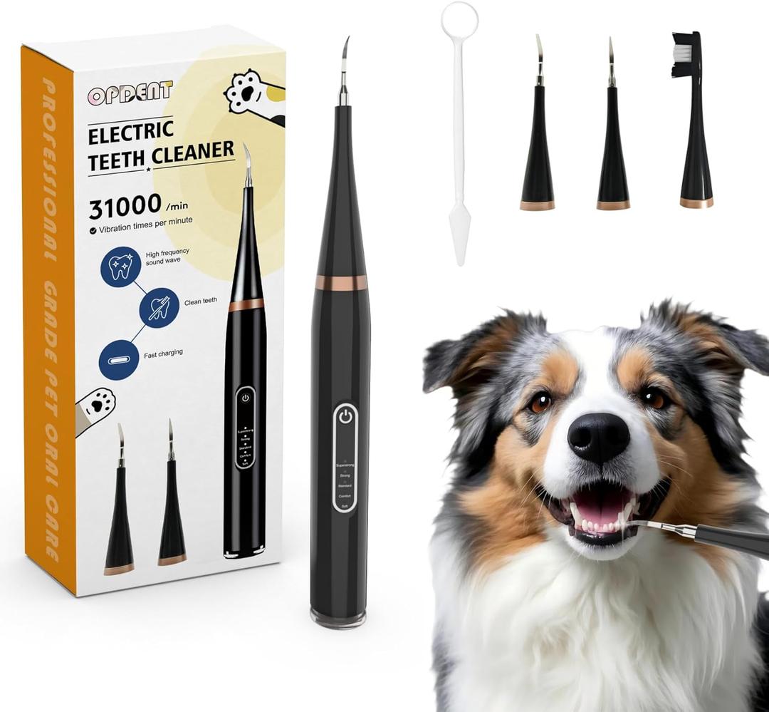 Dog Plaque and Tartar Remover - Dog Tooth Brushing Kit with LED Light, Electric Toothbrush for Dogs,5 Adjustable Mode& 3 Cleaning Head, Plaque Remover for Teeth Stains for Dogs and Cats