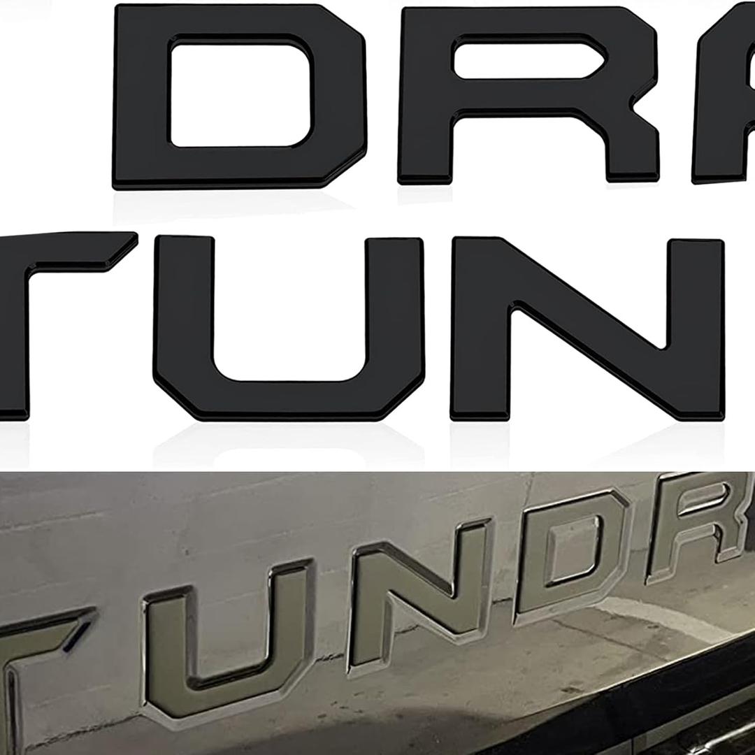 Pukonger Tailgate Insert Letters Compatible with Tundra 2022 2023 2024 2025 3D Emblems with Strong 3-m Adhesive Matte Black