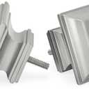 Ivilon Drapery Treatment Window Curtain Rod - Square Design 1 1/8 Rod. 48 to 86 Inch. Satin Nickel