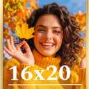 16x20 Picture Frame for Wall Display, 16x20 Gold Picture Frame with Shatter Resistant Plexiglass, Stable and Sturdy 16 x 20 Poster Frame for Wall Display, Handpicked Gift Collection, 1 Pack