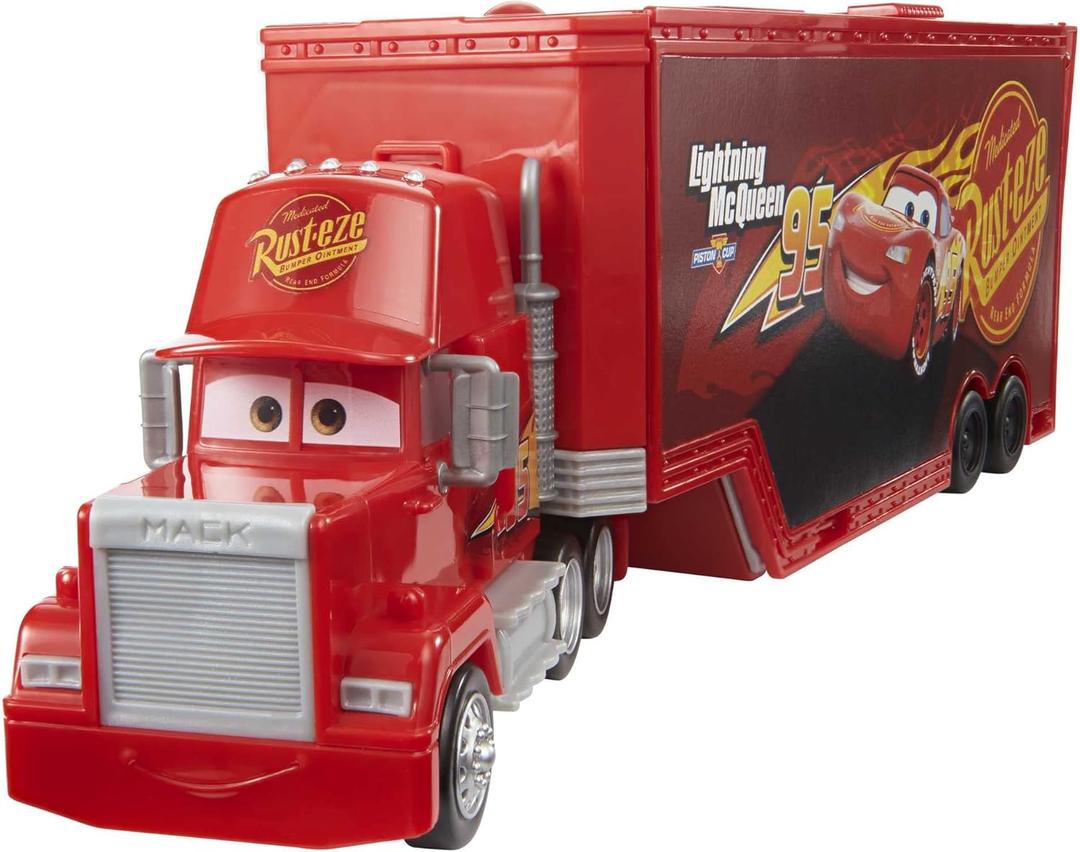 Mattel Disney and Pixar Cars Transforming Mack Playset, 2-in-1 Toy Truck & Tune-Up Station with Launcher, Lift & More, Movie-Inspired Graphics, Gift for Kids Ages 4 Years Old & Up