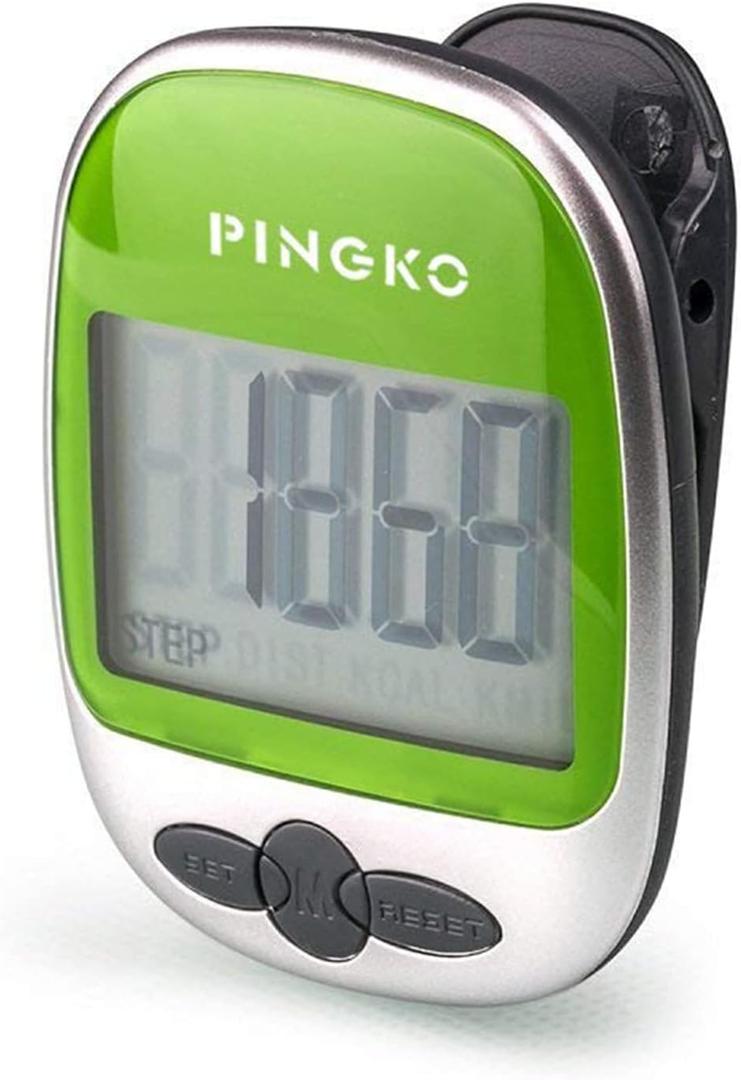 PINGKO Outdoor Multi-Function Portable Sport Pedometer Step/Distance/Calories/Counter (Green)