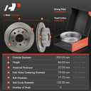A-Premium 11.81 inch (300mm) Rear Vented Disc Brake Rotors + Ceramic Pads Kit Compatible with Select Ram Models - ProMaster 1500 2014-2020, ProMaster 2500 2014-2020, ProMaster 3500 2014-2020, 6-PC Set