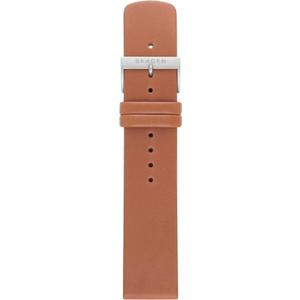 Skagen Watch Band, Stainless Steel or Leather Replacement Watch Band for Women and Men (12MM, Brown Leather)