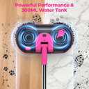 Cordless Electric Mop, Electric Spin Mop with Water Sprayer, Powerful Floor Cleaner, 300ml Tank Self-Propelled for Hardwood & Tile, Adjustable Handle, 2500mAh Long-Lasting Battery, Pink