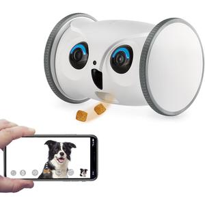 Owl Robot: 1080P Full HD Pet Camera with Treat Dispenser, Interactive Toy for Dogs and Cats, Full House Mobile Monitoring via App,2 Way Talk,No Monthly Fee (Only 2.4G WiFi)