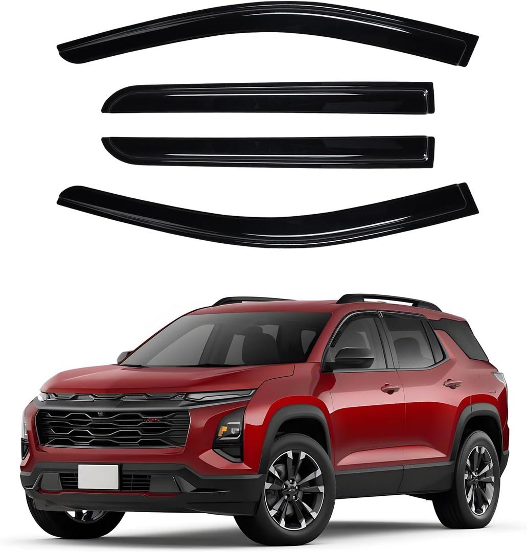 Canvcle Window Visors Rain Guards for 2025 2026 Chevrolet/Chevy Equinox Accessories(Not for EV), Outside-Mount Tape-On Side Window Wind Deflectors Vent Visors Shades Rainproof 4PCS
