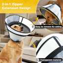 Upgraded Dog Cone Collar for Dogs After Surgery, Soft Transparent Pet Recovery Collar for Dogs, Depth Adjustable Dog Cone Collar, Elizabethan Collar (L, Black)