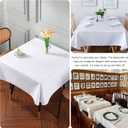 4 x 4 Pack Square Table Cloth 52x52 Inch White Tablecloth Machine Washable Fabric Polyester Table Cover for Dining, Buffet Parties, Picnic, Events, Weddings and Restaurants White