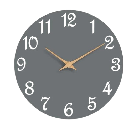 Wall Clock Modern Wall Clocks Battery Operated, Silent Non 14 Inch B_gray